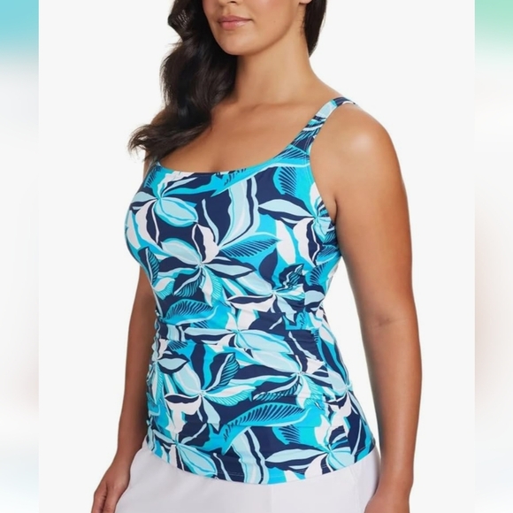 NWT ELLEN TRACY Womens 2 Piece Lightweight Tankini Swimsuit Set - Picture 3 of 9